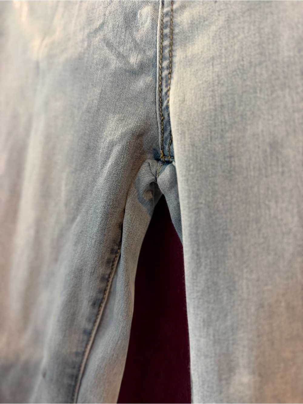 Free People We The Free Flare Jeans Sz 30 Light Wash Raw Hem Boho 70s Bottoms - Picture 6 of 9